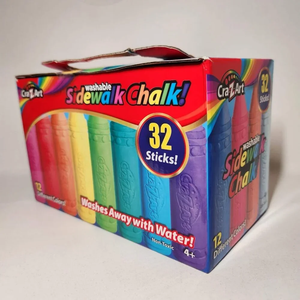 NEW Washable Sidewalk chalk 32 count school supplies preschool Montessori 32 cou